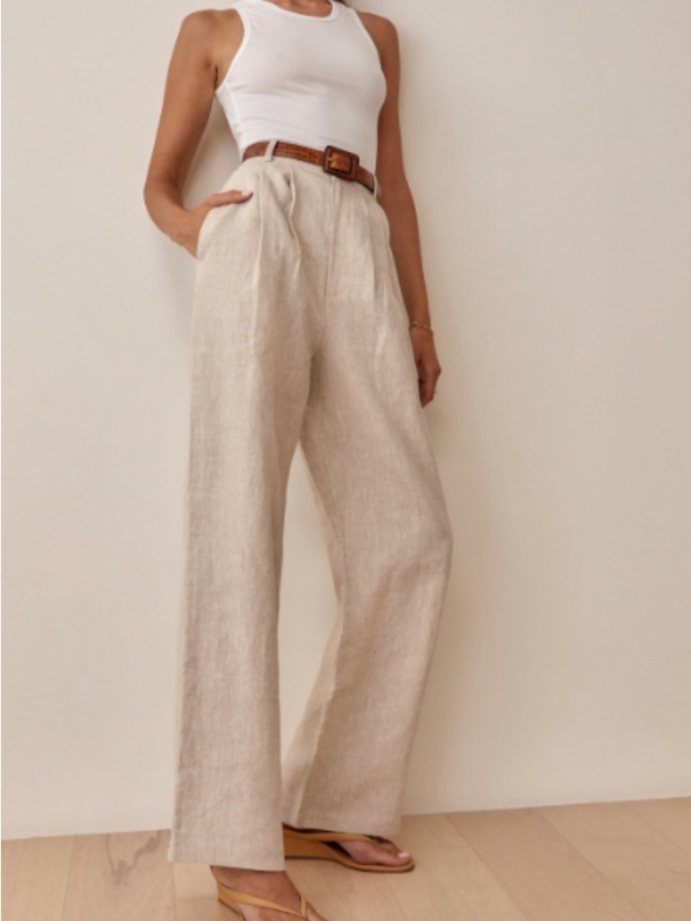 Light Cream/Beige Linen Reformation